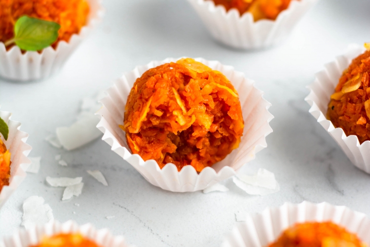 Carrot Truffles in white cups