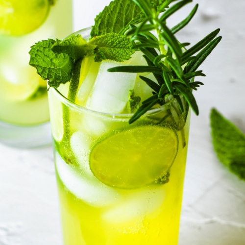 Pineapple Lime Mojito in a long glass.