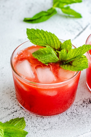Watermelon Lemonade in a small glass