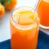 orange ginger juice in a glass
