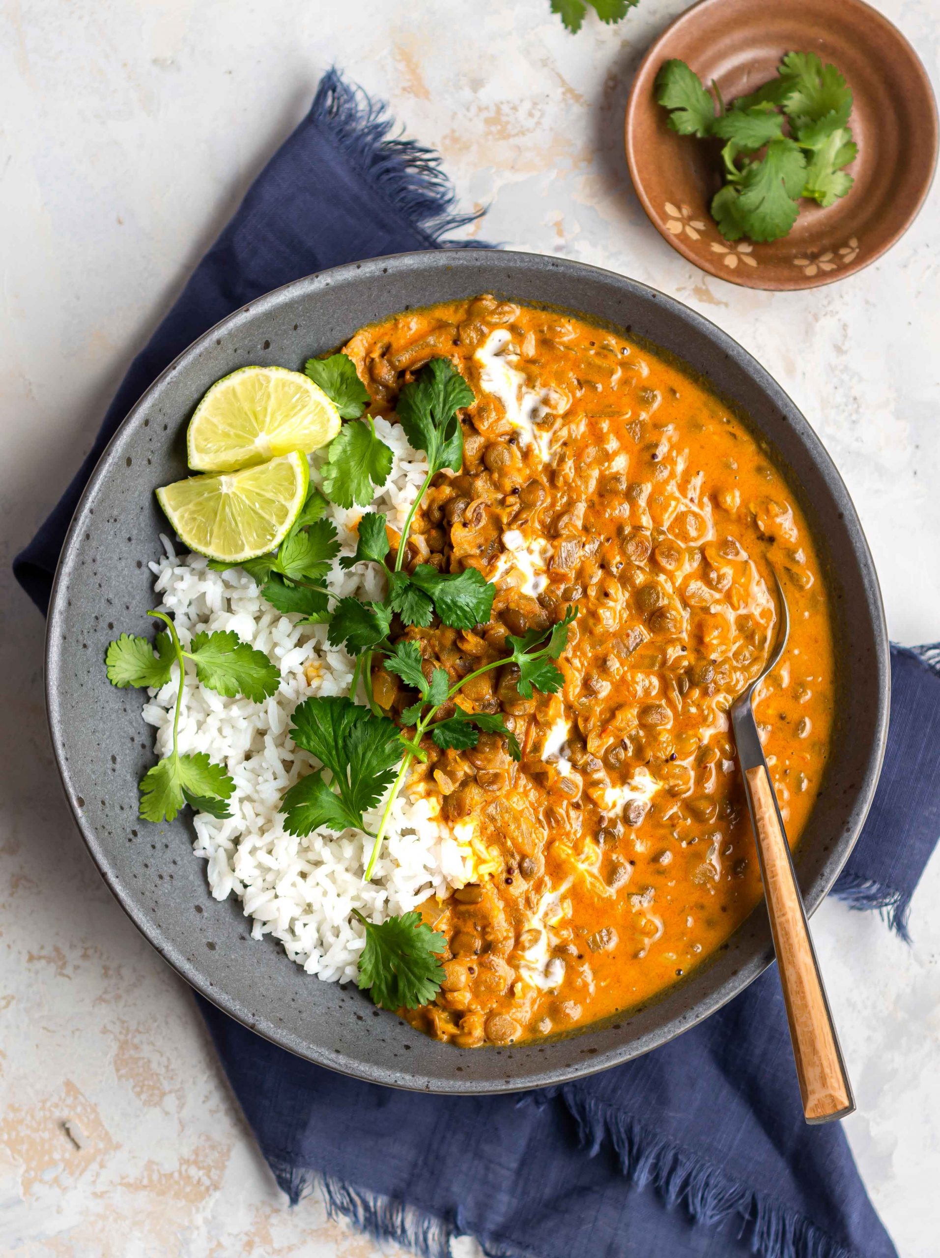 authentic lentils curry made using Indian ingredients.