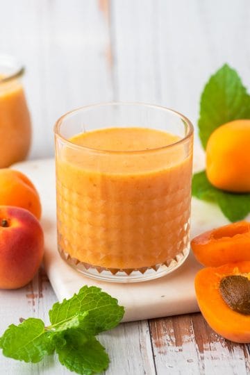fresh apricot juice in a glass