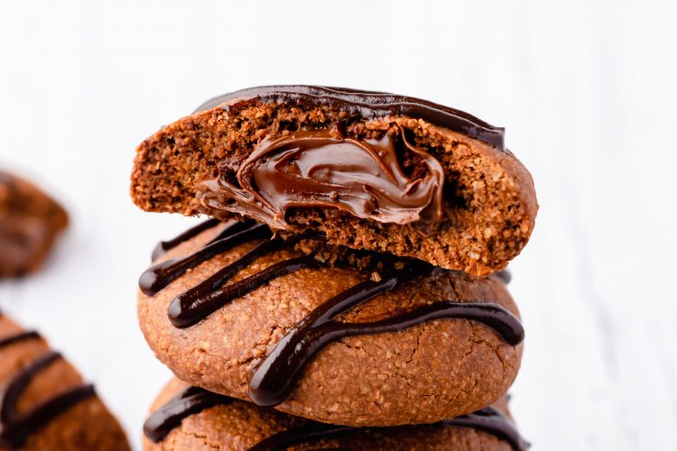 vegan and gluten-free nutella stuffed cookies