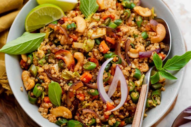 vegan quinoa fried rice
